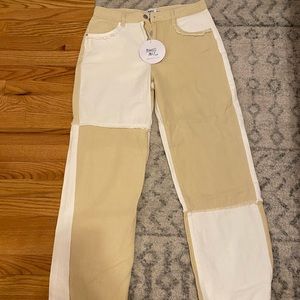 Princess Polly Straight Leg Patchwork Jeans